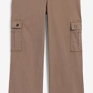 Express Women's Tan Wide Leg Cargo Pants